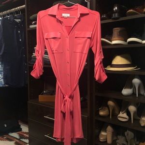 Pink Button up CK dress